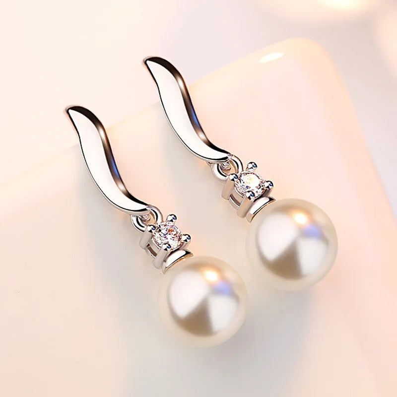 Crystal Pearl Earrings